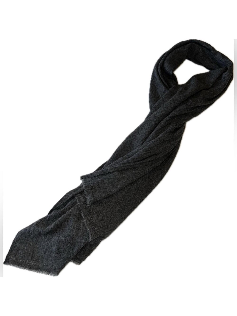 Exclusive Cashmere Scarf Charcoal Gray Made In Nepal EUC